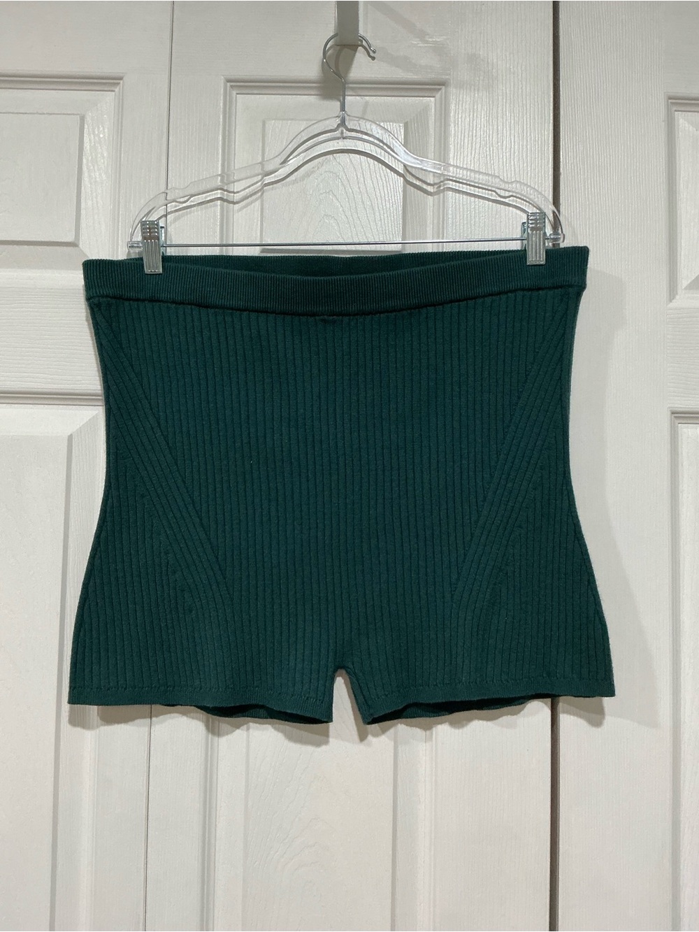 💙 NWT Victoria’s Secret PINK Forest Green Ribbed Knit Shorts - XXL (01639)